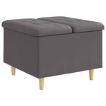 vidaXL Pouf de rangement avec coussin Gris 60 x 60 x 45 cm Simili cuir