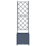vidaXL Bac à fleurs avec Treillis Gris 40 x 40 x 143 cm PP