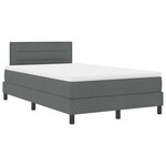 vidaXL Lit à ressorts avec matelas et LED gris foncé 120x200 cm tissu