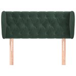 vidaXL Tête de lit avec oreilles Vert foncé 93x23x78/88 cm Velours