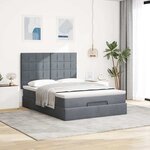 vidaXL Cadre de lit ottoman avec matelas gris foncé 140x200 cm velours