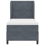 Lit box spring vidaXL avec matelas gris foncé 90x200 cm en velours