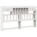 vidaXL Lit bibliothèque sans matelas blanc 180x200 cm bois pin massif