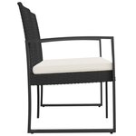vidaXL Banc de jardin à 2 places avec coussins noir rotin PP