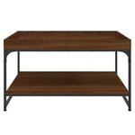 vidaXL Table basse chêne marron 80x80x45 cm bois d'ingénierie et fer