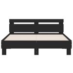 vidaXL Cadre de lit avec tête de lit et LED noir 140x190 cm