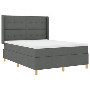 vidaXL Lit à ressorts avec matelas Gris 140 x 190 cm tissu