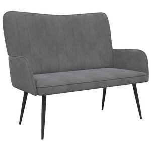 vidaXL Sofa 2 places Gris foncé 115 x 61 x 87 cm Velours (V)