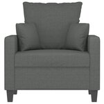 vidaXL Fauteuil Gris foncé 60 cm Tissu