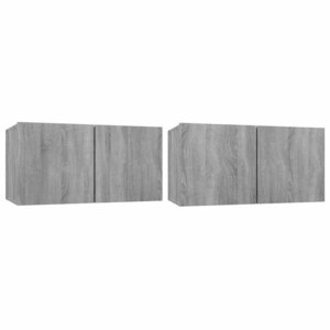 vidaXL Armoires TV suspendues Sonoma gris 2 Pièces 60x30x30 cm Bois