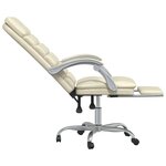 vidaXL Fauteuil de massage inclinable de bureau Crème Similicuir