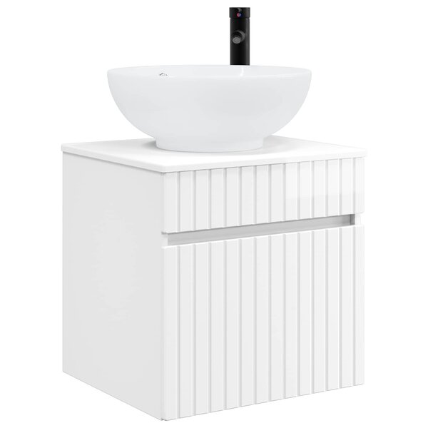 vidaXL Meuble de lavabo mural Blanc brillant 49 x 44 5 x 66 5 cm