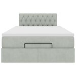 vidaXL Lit ottoman avec matelas et LED gris clair 120x190cm velours