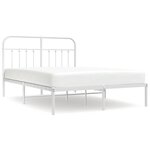 vidaXL Cadre de lit métal sans matelas et tête de lit blanc 150x200 cm
