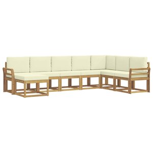 vidaXL Ensemble de canapés d'extérieur 8 pc Blanc et crème