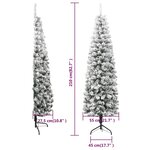 vidaXL Demi sapin de Noël artificiel mince avec neige floquée 210 cm