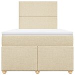 vidaXL Sommier à lattes de lit avec matelas crème 120x190 cm tissu