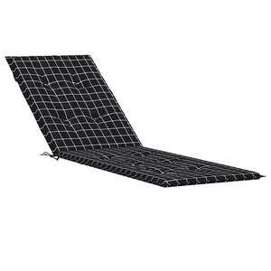 vidaXL Coussin de chaise longue motif à carreaux noir tissu oxford