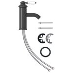 vidaXL Robinet de lavabo de salle de bain Gris 130x180 mm