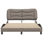 vidaXL Cadre de lit avec LED sans matelas taupe 140x200 cm tissu