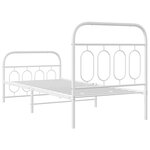 vidaXL Cadre de lit métal sans matelas avec pied de lit blanc 90x200cm