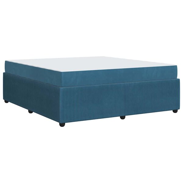 vidaXL Cadre de lit avec matelas Bleu 180 x 200 cm Velours