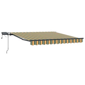 vidaXL Auvent Rétractable Vert et jaune 300 x 250 cm tissu