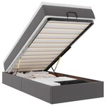 VidaXL Cadre de lit ottoman avec matelas gris 100x200 cm similicuir