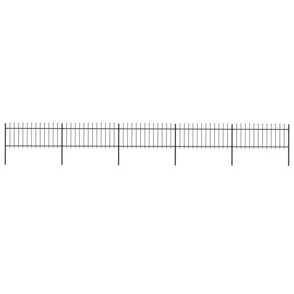 vidaXL Clôture de jardin avec dessus en lance Acier 8 5x0 8 m Noir