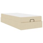 vidaXL Cadre de lit avec matelas Crème 100 x 200 cm tissu