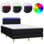 vidaXL Sommier à lattes de lit matelas et LED noir 120x190 cm tissu