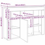 vidaXL Meuble TV LED d'Angle Montage mural Chêne fumé 105 x 40 x 68 cm