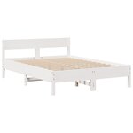 vidaXL Lit bibliothèque sans matelas blanc 140x200 cm bois pin massif