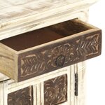 vidaXL Table de chevet Blanc 40 x 30 x 50 cm Bois de manguier massif