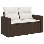 vidaXL Salon de jardin et coussins 11 Pièces marron résine tressée