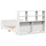 vidaXL Lit bibliothèque sans matelas blanc 140x190 cm bois massif