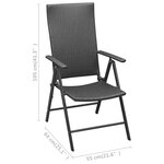 vidaXL Chaises de jardin lot de 4 Résine tressée Noir