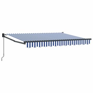 vidaXL Auvent rétractable Bleu et Blanc 3 5 x 2 m