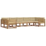 vidaXL Ensemble de canapés d'extérieur 7 pc Naturel et Beige