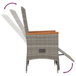 vidaXL Ensemble à manger de jardin 5 Pièces coussins gris résine tressée