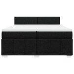 vidaXL Sommier à lattes de lit avec matelas Noir 200x200 cm Tissu