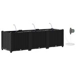 Bacs de jardin vidaXL avec système d'irrigation 3 Pièces Noir