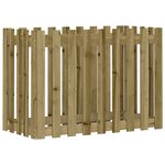 vidaXL Lit surélevé de jardin design de clôture bois de pin imprégné