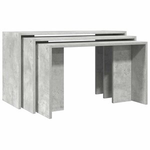 vidaXL Tables gigognes 3 Pièces gris béton bois d'ingénierie