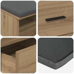 vidaXL Banc d'entrée avec coussin Chêne artisanal 80 x 38 x 46 cm