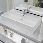 vidaXL Vasque avec trou de robinet en céramique Blanc 76x42 5x14 5 cm