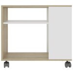 vidaXL Table d'appoint Blanc chêne sonoma 70x35x55cm Bois d'ingénierie