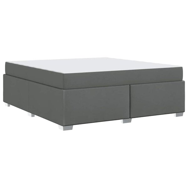 vidaXL Cadre de lit avec matelas Gris foncé 180 x 200 cm tissu