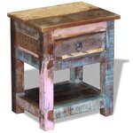 vidaXL Table d'appoint 1 tiroir Bois de récupération massif 43x33x51cm