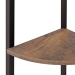 vidaXL Étagère d'angle à 4 niveaux Marron foncé et noir 45 5 x 31 5 x 150 cm